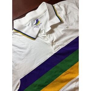 Mardi Gras White Polo Color Block XL Short Sleeve by Mardi Gras Creations